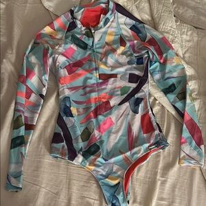 Mara Hoffman Multicolor Long Sleeve One Piece Swimsuit